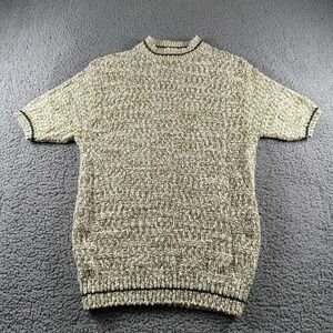 Vintage Kings Road Sweater Mens Medium Green Textured Short Sleeve Sears 70s